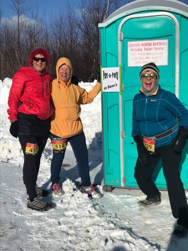 Our running family sponsored a portapotty